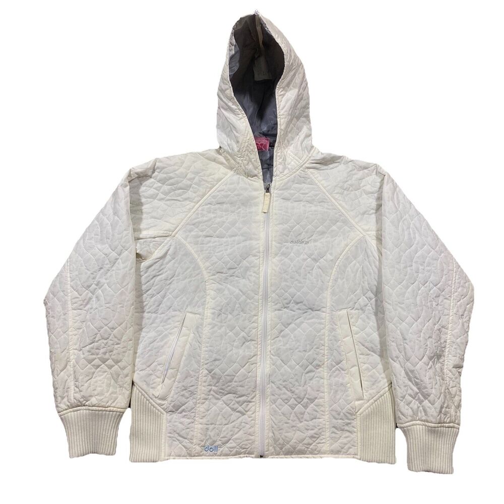 Castle X Womens Quilted Jacket XL White Zip Off Hood Insulated Snowmobile